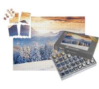 puzzleYOU : Smart Sorted® | Puzzle Photo 1000 pièces « Fantastique Paysage Hivernal du Soir avec Un Ciel Dramatique »