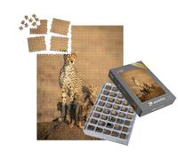 puzzleYOU : Smart Sorted® | Puzzle Photo 1000 pièces « Femelle guépard et de Ses Quatre Petits guépards »