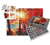 puzzleYOU : Smart Sorted® | Puzzle Photo 1000 pièces « Feuilles Rouges sous la lumière dorée du Soleil d'automne »