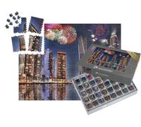 puzzleYOU : Smart Sorted® | Puzzle Photo 1000 pièces « Feux d'artifice du Nouvel an à Dubaï Marina »