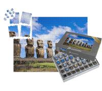 puzzleYOU : Smart Sorted® | Puzzle Photo 1000 pièces « Figurines en Pierre Moais de AHU Tongariki, Île de Pâques, Chili »