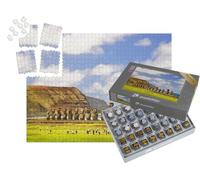 puzzleYOU : Smart Sorted® | Puzzle Photo 1000 pièces « Figurines en Pierre Moais de AHU Tongariki sur l'île de Pâques, Chili »
