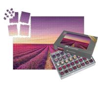 puzzleYOU : Smart Sorted® | Puzzle Photo 1000 pièces « Fleurs de Lavande : Champs en Fleurs au Coucher du Soleil, Provence, France »