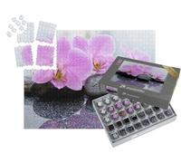 puzzleYOU : Smart Sorted® | Puzzle Photo 1000 pièces « Fleurs d'orchidées Rose pâle sur des Galets mouillés »
