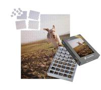 puzzleYOU : Smart Sorted® | Puzzle Photo 1000 pièces « Fox-Terrier à Poil Dur Courant à vive Allure dans des prairies terreuses »