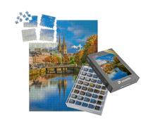 puzzleYOU : Smart Sorted® | Puzzle Photo 1000 pièces « France Bretagne Rivière Odet et cathédrale St Corentin à Quimper »