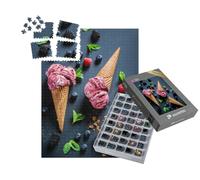 puzzleYOU : Smart Sorted® | Puzzle Photo 1000 pièces « Glace sucrée aux Fruits Rouges et Feuilles de Menthe »
