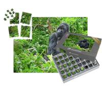 puzzleYOU : Smart Sorted® | Puzzle Photo 1000 pièces « Gorille de Montagne à Dos argenté dans Une forêt Tropicale au Rwanda »