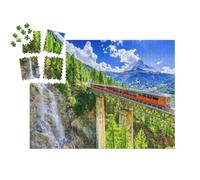 puzzleYOU : Smart Sorted® | Puzzle Photo 1000 pièces « Gornergrat avec Chute d'eau, Pont et Cervin, Zermatt, Valais, Suisse »