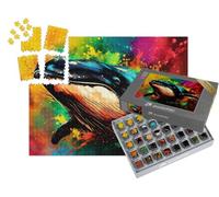 puzzleYOU : Smart Sorted® | Puzzle Photo 1000 pièces « Grande Baleine Bleue dans la mer de Couleurs »
