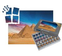 puzzleYOU : Smart Sorted® | Puzzle Photo 1000 pièces « Grandes Pyramides de Gizeh au Coucher du Soleil, Égypte »