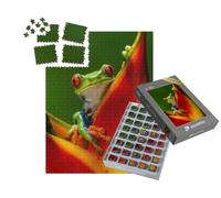 puzzleYOU : Smart Sorted® | Puzzle Photo 1000 pièces « Grenouille aux Yeux Rouges sur Une Fleur Tropicale »