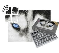 puzzleYOU : Smart Sorted® | Puzzle Photo 1000 pièces « Gros Plan : Les Yeux Bleus d'un Chien Husky »