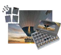 puzzleYOU : Smart Sorted® | Puzzle Photo 1000 pièces « Gros Plan : montgolfière avec nacelle pour passagers dans Le Ciel »