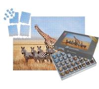 puzzleYOU : Smart Sorted® | Puzzle Photo 1000 pièces « Groupe de zèbres et de girafes dans la Savane Africaine, Tanzanie »