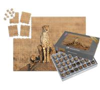 puzzleYOU : Smart Sorted® | Puzzle Photo 1000 pièces « Guépard Femelle avec Quatre Petits »
