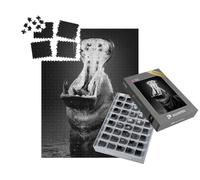 puzzleYOU : Smart Sorted® | Puzzle Photo 1000 pièces « Hippopotame avec la Gueule Grande Ouverte dans l'eau »