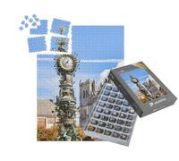 puzzleYOU : Smart Sorted® | Puzzle Photo 1000 pièces « Horloge de Rue Historique avec la célèbre cathédrale d'Amiens »