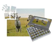 puzzleYOU : Smart Sorted® | Puzzle Photo 1000 pièces « Jeu ou Combat ? Zèbre de Burchell ou zèbre des steppes »