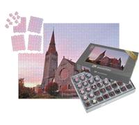 puzzleYOU : Smart Sorted® | Puzzle Photo 1000 pièces « La cathédrale de Style Romantique National au Coucher du Soleil, Tampere, Finlande »