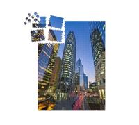 puzzleYOU : Smart Sorted® | Puzzle Photo 1000 pièces « La Défense, Le Quartier d'affaires de Paris à l'heure Bleue »