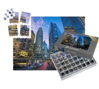 puzzleYOU : Smart Sorted® | Puzzle Photo 1000 pièces « La Défense, Le Quartier d'affaires de Paris à l'heure Bleue »