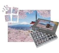 puzzleYOU : Smart Sorted® | Puzzle Photo 1000 pièces « La pagode Chureito et Le Mont Fuji avec Les cerisiers en Fleurs au Printemps »