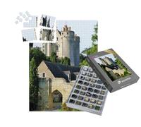 puzzleYOU : Smart Sorted® | Puzzle Photo 1000 pièces « La Porte du Moulin dans l'enceinte médiévale et Le château de la Ville de Montreuil-Bellay »