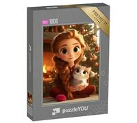 puzzleYOU : Smart Sorted® | Puzzle Photo 1000 pièces « La Princesse Solenya et Le Chat Mutz Devant l’Arbre de lumière »