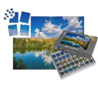 puzzleYOU : Smart Sorted® | Puzzle Photo 1000 pièces « La rivière près de Montauban, dans Le sud-Ouest de la France, par Une journée Calme où Le Ciel se reflète »