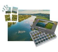 puzzleYOU : Smart Sorted® | Puzzle Photo 1000 pièces « La Seine dans Un Paysage verdoyant, Nord de la France »