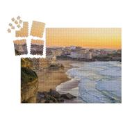 puzzleYOU : Smart Sorted® | Puzzle Photo 1000 pièces « La Ville de Biarritz et Ses célèbres plages de Sable Fin - Miramar et La Grande Plage »