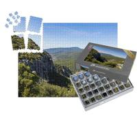 puzzleYOU : Smart Sorted® | Puzzle Photo 1000 pièces « La Ville de Ganges, à l'entrée sud des Cévennes, Depuis Le Parc Naturel Régional de la Combe Chaude »