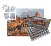 puzzleYOU : Smart Sorted® | Puzzle Photo 1000 pièces « La Ville Historique du Mans Vue en soirée Depuis Le Quai de la Sarthe, Pays de la Loire »