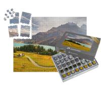 puzzleYOU : Smart Sorted® | Puzzle Photo 1000 pièces « Lac de Roselend vu du Ciel. Scène d'automne pittoresque d'Auvergne-Rhône-Alpes »