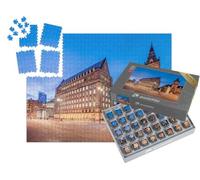 puzzleYOU : Smart Sorted® | Puzzle Photo 1000 pièces « L'ancien et Le Nouvel hôtel de Ville dans Le Centre-Ville de Manchester, Angleterre »