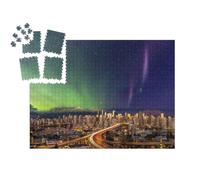 puzzleYOU : Smart Sorted® | Puzzle Photo 1000 pièces « Le Centre-Ville de Vancouver avec des aurores boréales »