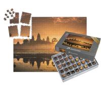 puzzleYOU : Smart Sorted® | Puzzle Photo 1000 pièces « Le Complexe du Temple d'Angkor VAT, lac de SIEM Reap, Cambodge »