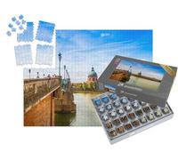 puzzleYOU : Smart Sorted® | Puzzle Photo 1000 pièces « Le fleuve Garonne et Ses ponts à Toulouse en Haute-Garonne, Occitanie, France »