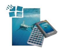 puzzleYOU : Smart Sorted® | Puzzle Photo 1000 pièces « Le Grand Requin Blanc dans l'océan Bleu »