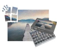 puzzleYOU : Smart Sorted® | Puzzle Photo 1000 pièces « Le lac d'Annecy dans Les Alpes françaises au Coucher du Soleil. Un Beau Paysage »
