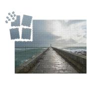 puzzleYOU : Smart Sorted® | Puzzle Photo 1000 pièces « Le Phare de Raoulic au Bout du Brise-Lames d'Audierne en Bretagne »