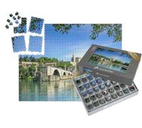 puzzleYOU : Smart Sorted® | Puzzle Photo 1000 pièces « Le Pont d'Avignon et Le Palais des Papes à Avignon (Cité des Papes), France »