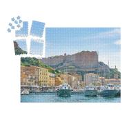 puzzleYOU : Smart Sorted® | Puzzle Photo 1000 pièces « Le Port de Bonifacio et l'église Saint-Jean-Baptiste à Bastia, Corse »