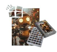 puzzleYOU : Smart Sorted® | Puzzle Photo 1000 pièces « Le Robot Karl Vous Souhaite Un Joyeux Noël avec du Fil et de la Vapeur »