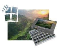 puzzleYOU : Smart Sorted® | Puzzle Photo 1000 pièces « Lever de Soleil au Printemps sur Le Paysage montagneux de la forêt Tropicale »