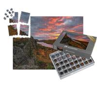 puzzleYOU : Smart Sorted® | Puzzle Photo 1000 pièces « Lever de Soleil enflammé sur Le lac des Nuages, Michigan »