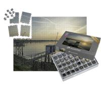 puzzleYOU : Smart Sorted® | Puzzle Photo 1000 pièces « Lever de Soleil sur la Baie et la Plage de Saint-Nazaire en France »