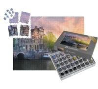 puzzleYOU : Smart Sorted® | Puzzle Photo 1000 pièces « Lever de Soleil sur la rivière Amstel, Amsterdam, Pays-Bas »
