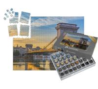 puzzleYOU : Smart Sorted® | Puzzle Photo 1000 pièces « Lever de Soleil sur Le Pont des Chaînes à Budapest, Hongrie »